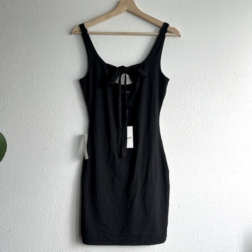 Bardot Black Bodycon Tie Front Mini Dress Sz. S NWT!